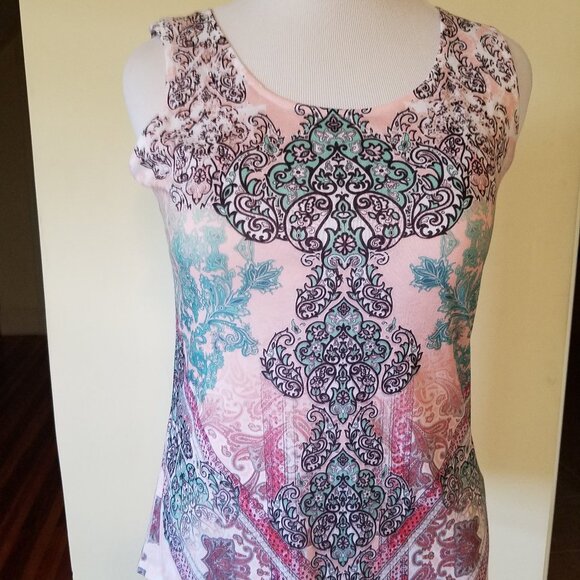 Art deco print tank top sz L - Picture 1 of 4